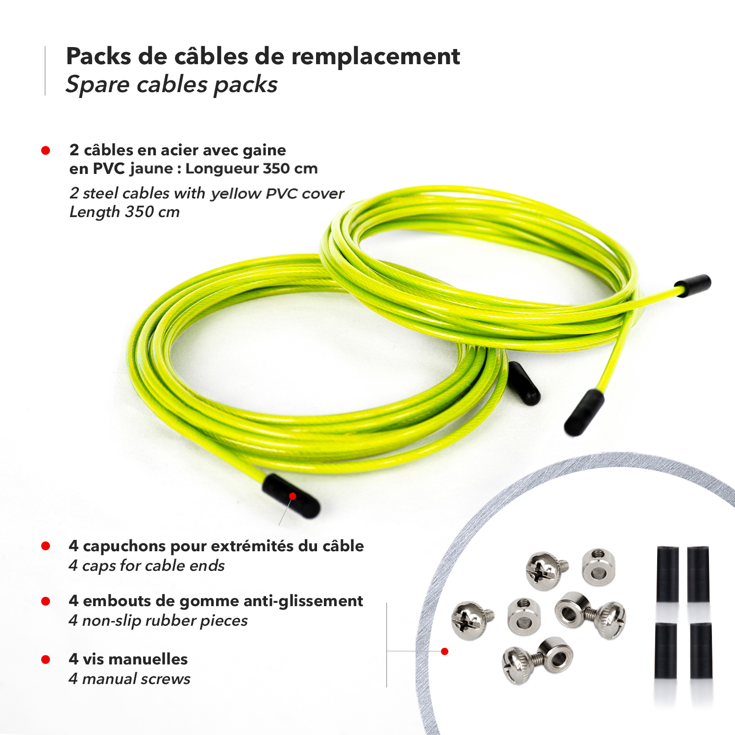 kit de corde de remplacement complet pour jump rope diamètre 2.5mm