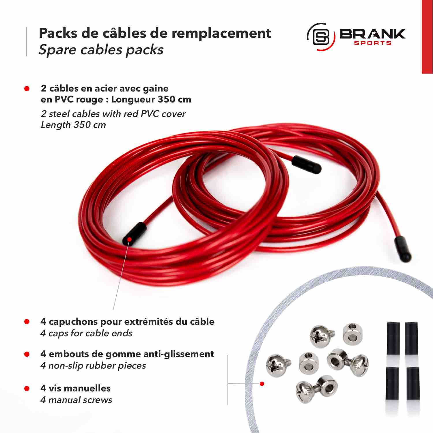kit de corde de remplacement complet pour jump rope diamètre 2,5mm